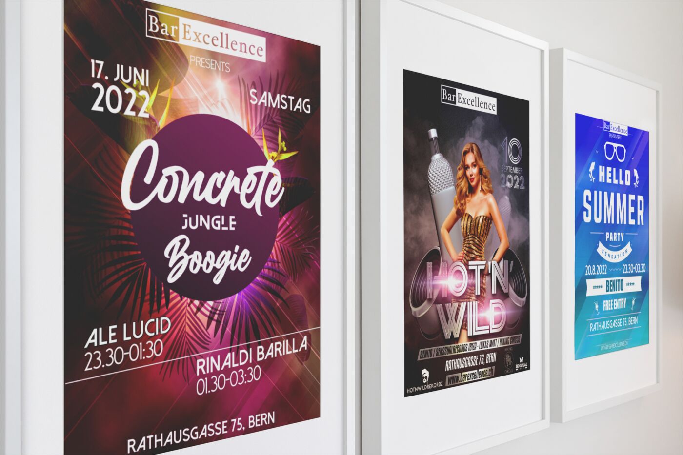 Gerahmte Event-Plakate Bar Excellence