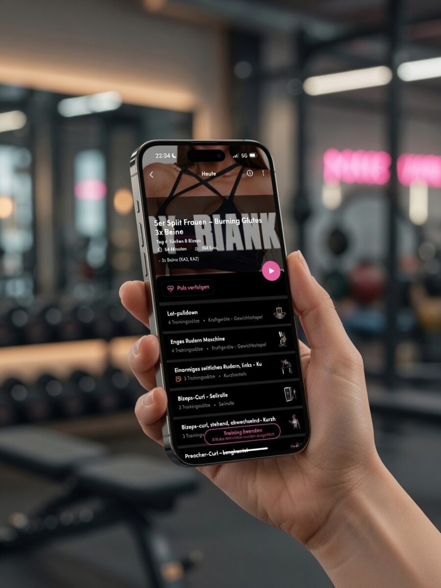 MyTRAINSANE App auf dem iPhone — Trainingsplan-Ansicht